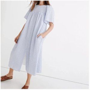 Madewell Flutter-Sleeve Caftan Dress in Gingham Maxi Women's Size Large